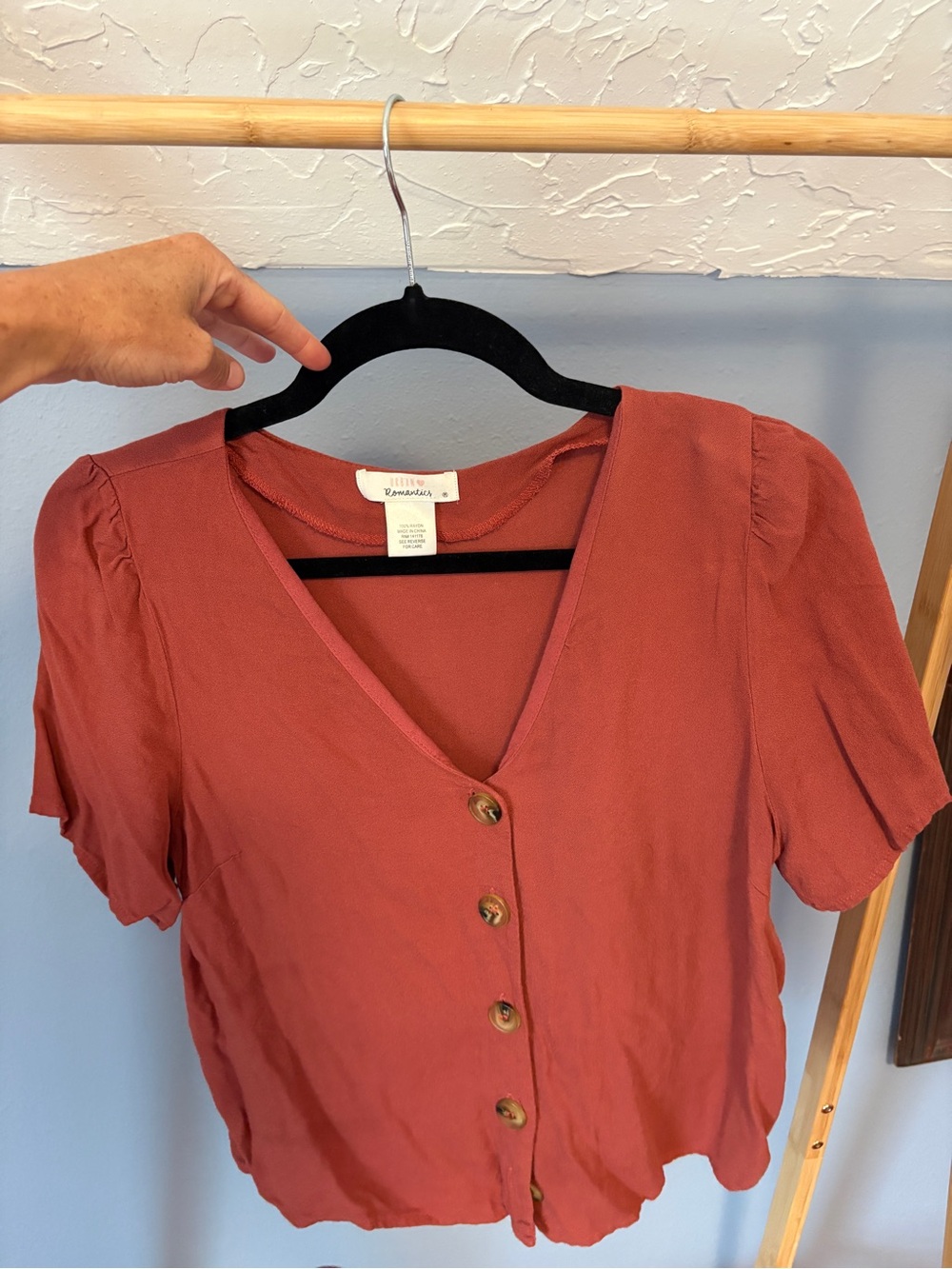 URBAN Romantics Rose-Colored V-Neck Top